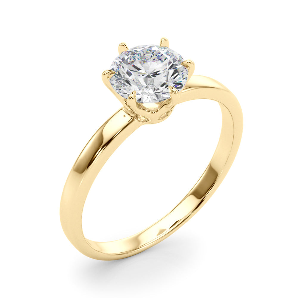 Majestic Solitaire Rounds Round Diamond Engagement Ring in 10K/14K gold and platinum with certified lab-grown or natural diamonds