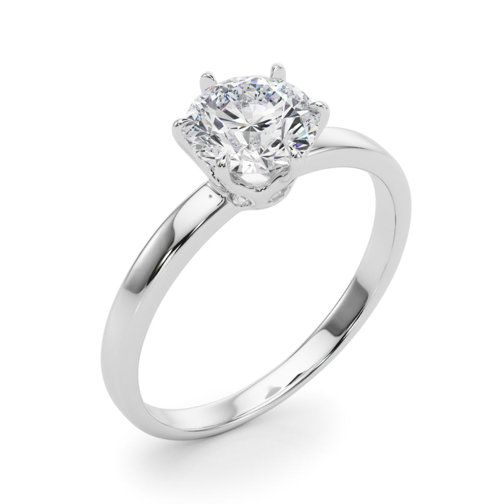 Majestic Solitaire Rounds Round Diamond Engagement Ring in 10K/14K gold and platinum with certified lab-grown or natural diamonds