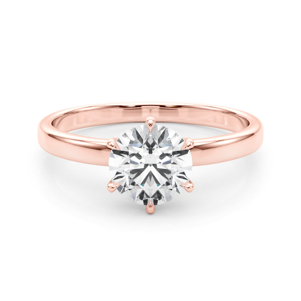 Majestic Solitaire Rounds Round Diamond Engagement Ring in 10K/14K gold and platinum with certified lab-grown or natural diamonds