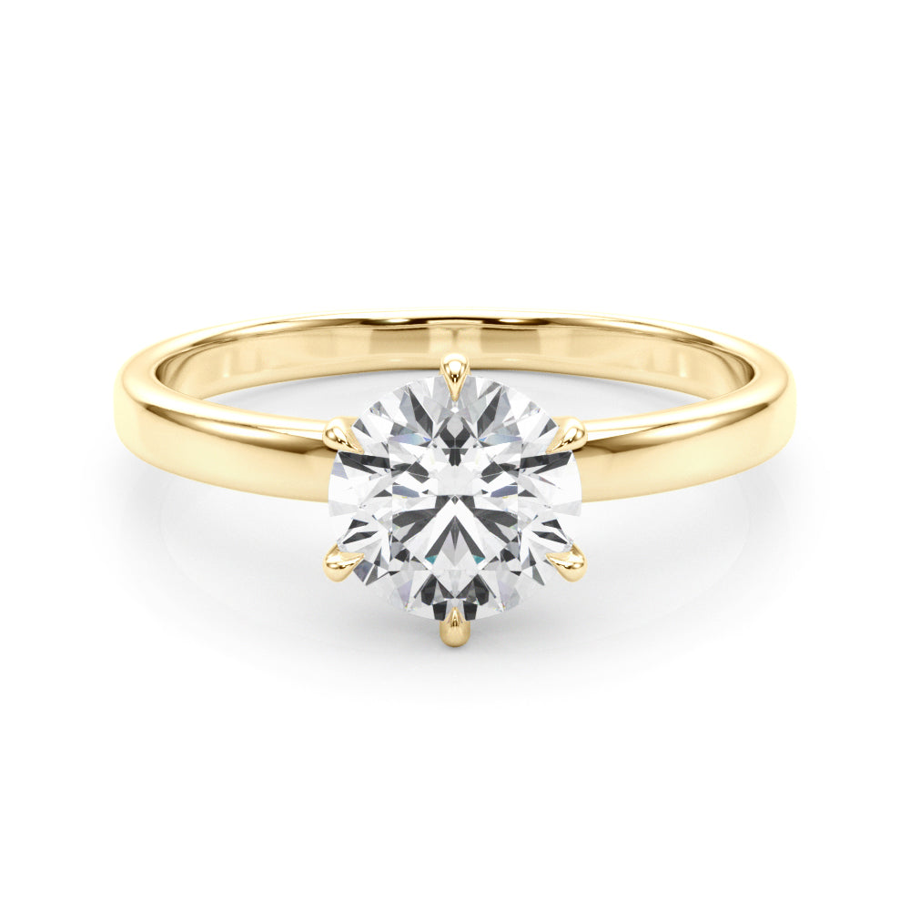Majestic Solitaire Rounds Round Diamond Engagement Ring in 10K/14K gold and platinum with certified lab-grown or natural diamonds