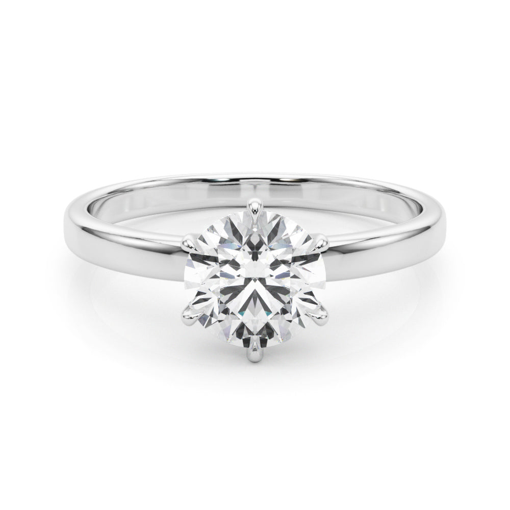 Majestic Solitaire Rounds Round Diamond Engagement Ring in 10K/14K gold and platinum with certified lab-grown or natural diamonds