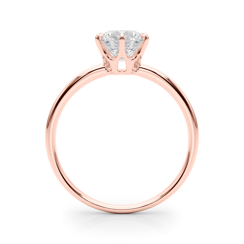 Majestic Solitaire Rounds Round Diamond Engagement Ring in 10K/14K gold and platinum with certified lab-grown or natural diamonds