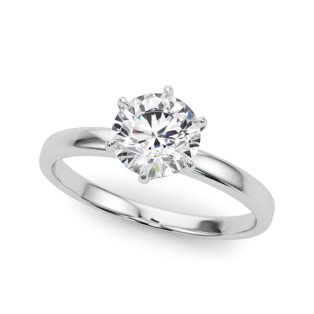 Majestic Solitaire Rounds Round Diamond Engagement Ring in 10K/14K gold and platinum with certified lab-grown or natural diamonds