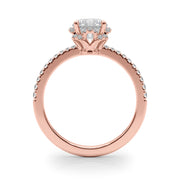 Exquisite Sidestone Round Diamond Engagement Ring in 10K/14K gold and platinum with certified lab-grown or natural diamonds