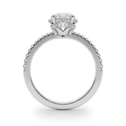Exquisite Sidestone Round Diamond Engagement Ring in 10K/14K gold and platinum with certified lab-grown or natural diamonds