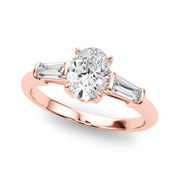Oval Three-Stone Diamond Engagement Ring in 10K/14K gold and platinum with certified lab-grown or natural diamonds