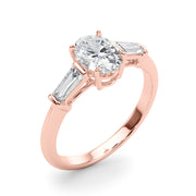 Oval Three-Stone Diamond Engagement Ring in 10K/14K gold and platinum with certified lab-grown or natural diamonds