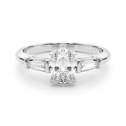 Oval Three-Stone Diamond Engagement Ring in 10K/14K gold and platinum with certified lab-grown or natural diamonds
