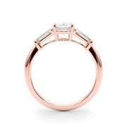 Oval Three-Stone Diamond Engagement Ring in 10K/14K gold and platinum with certified lab-grown or natural diamonds