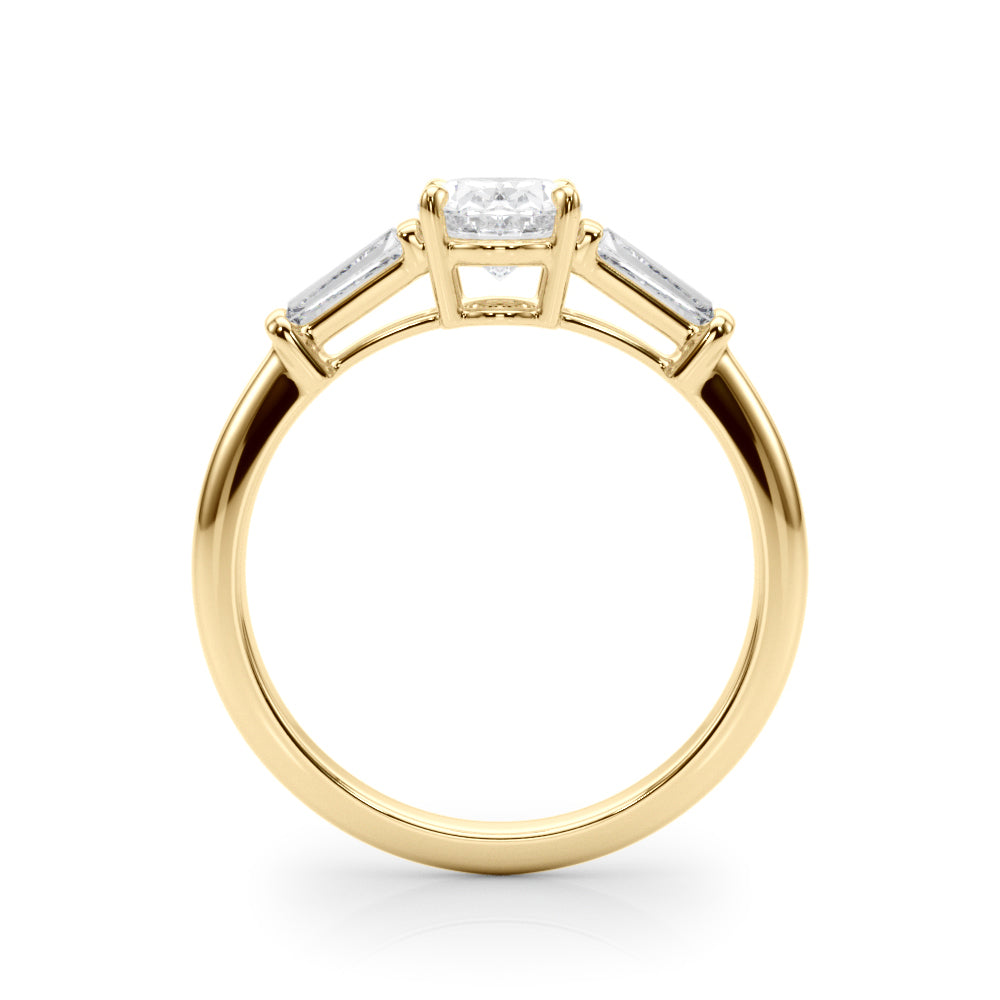 Oval Three-Stone Diamond Engagement Ring in 10K/14K gold and platinum with certified lab-grown or natural diamonds