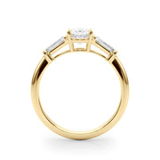 Oval Three-Stone Diamond Engagement Ring in 10K/14K gold and platinum with certified lab-grown or natural diamonds