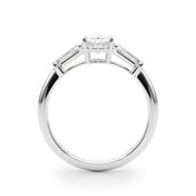 Oval Three-Stone Diamond Engagement Ring in 10K/14K gold and platinum with certified lab-grown or natural diamonds