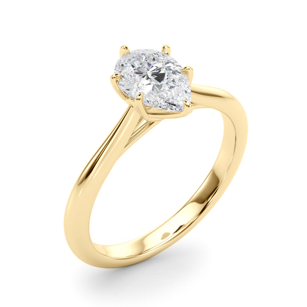 Romantic Solitaire 11.8x7.5 Shape Pear Diamond Engagement Ring in 10K/14K gold and platinum with certified lab-grown or natural diamonds