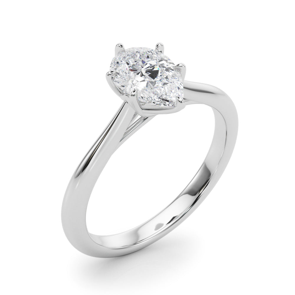 Romantic Solitaire 11.8x7.5 Shape Pear Diamond Engagement Ring in 10K/14K gold and platinum with certified lab-grown or natural diamonds