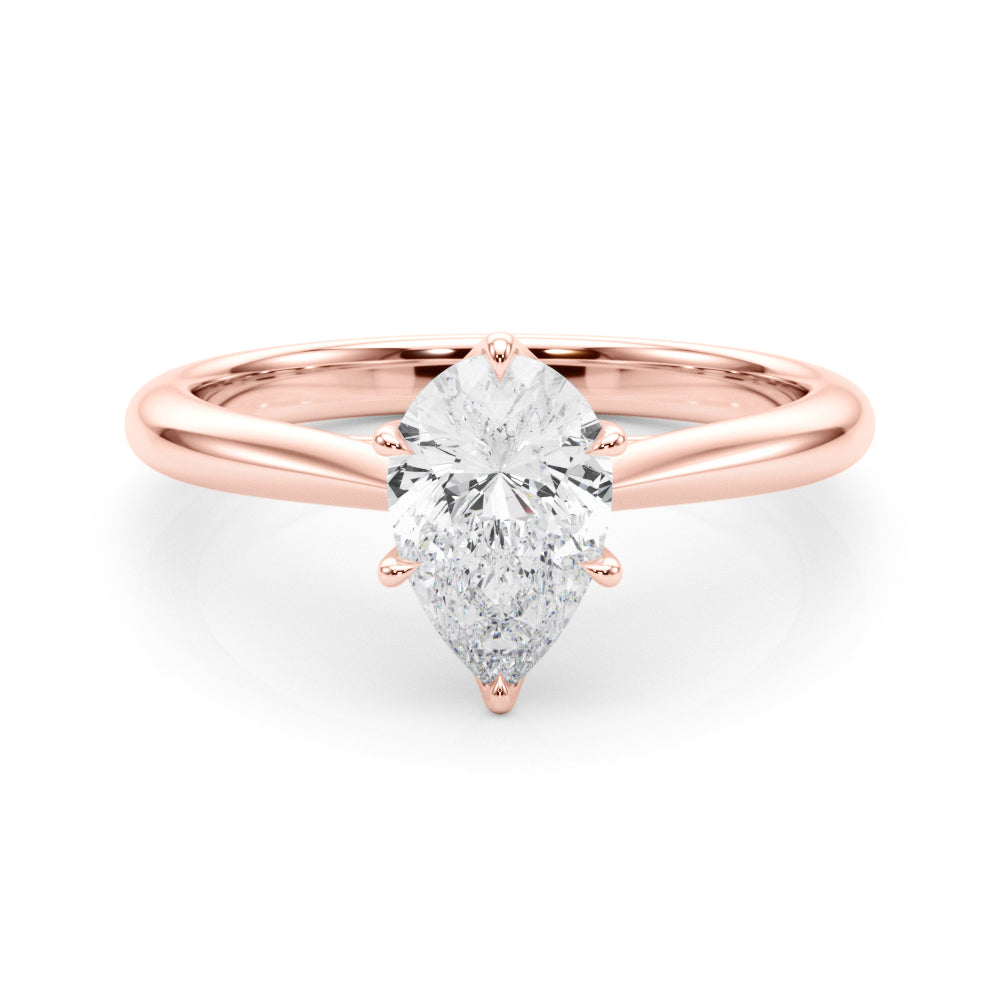 Romantic Solitaire 11.8x7.5 Shape Pear Diamond Engagement Ring in 10K/14K gold and platinum with certified lab-grown or natural diamonds