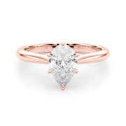 Romantic Solitaire 11.8x7.5 Shape Pear Diamond Engagement Ring in 10K/14K gold and platinum with certified lab-grown or natural diamonds