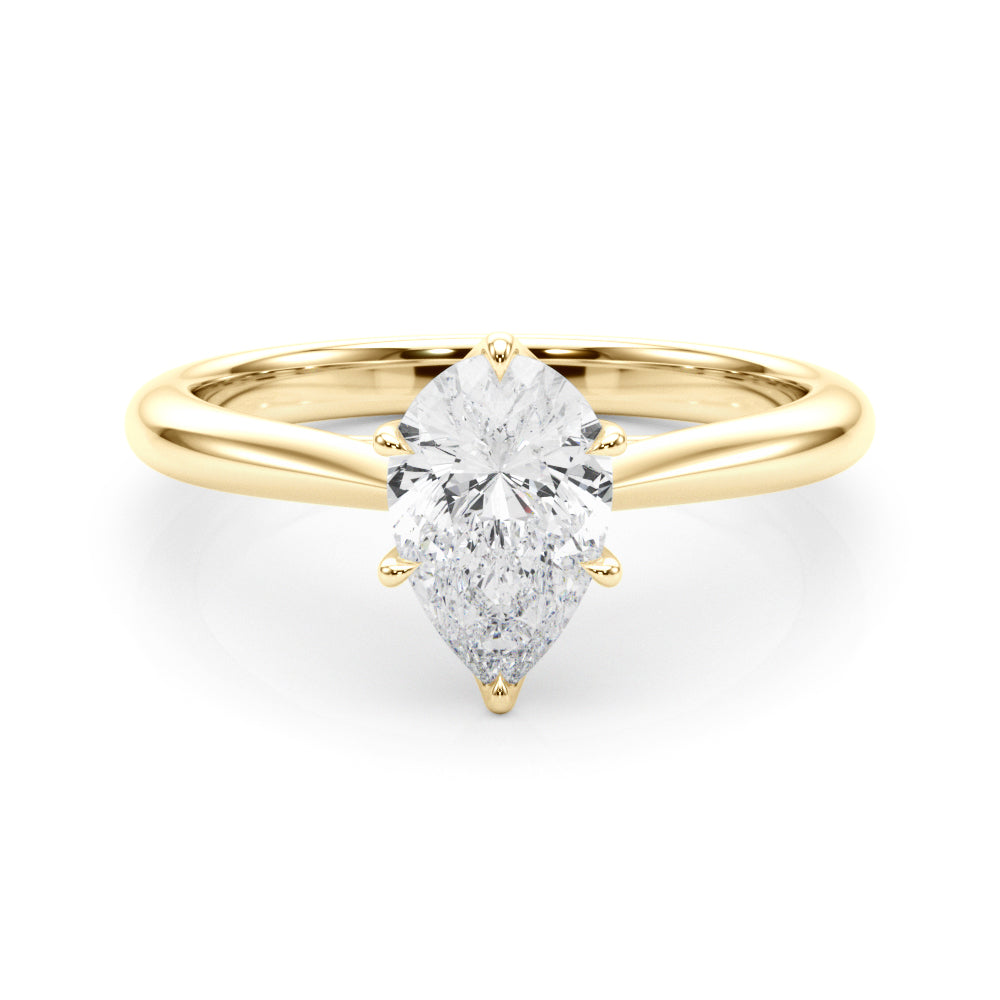 Romantic Solitaire 11.8x7.5 Shape Pear Diamond Engagement Ring in 10K/14K gold and platinum with certified lab-grown or natural diamonds
