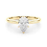 Romantic Solitaire 11.8x7.5 Shape Pear Diamond Engagement Ring in 10K/14K gold and platinum with certified lab-grown or natural diamonds