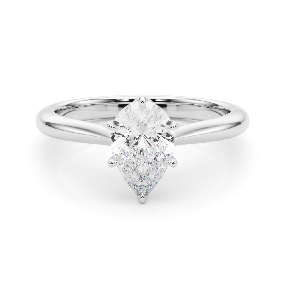 Romantic Solitaire 11.8x7.5 Shape Pear Diamond Engagement Ring in 10K/14K gold and platinum with certified lab-grown or natural diamonds