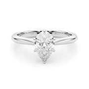 Romantic Solitaire 11.8x7.5 Shape Pear Diamond Engagement Ring in 10K/14K gold and platinum with certified lab-grown or natural diamonds