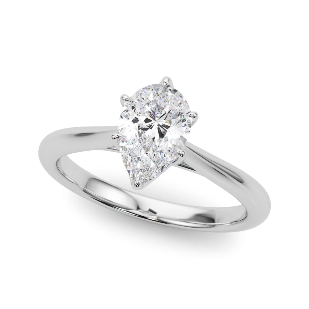 Romantic Solitaire 11.8x7.5 Shape Pear Diamond Engagement Ring in 10K/14K gold and platinum with certified lab-grown or natural diamonds