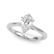 Romantic Solitaire 11.8x7.5 Shape Pear Diamond Engagement Ring in 10K/14K gold and platinum with certified lab-grown or natural diamonds