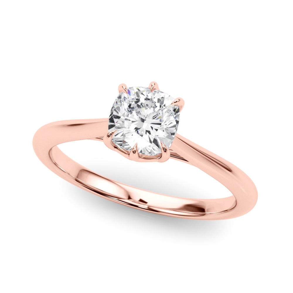 Statement Solitaire 3.8x3.8 Cushion Diamond Engagement Ring in 10K/14K gold and platinum with certified lab-grown or natural diamonds