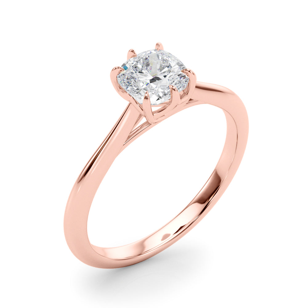 Statement Solitaire 3.8x3.8 Cushion Diamond Engagement Ring in 10K/14K gold and platinum with certified lab-grown or natural diamonds