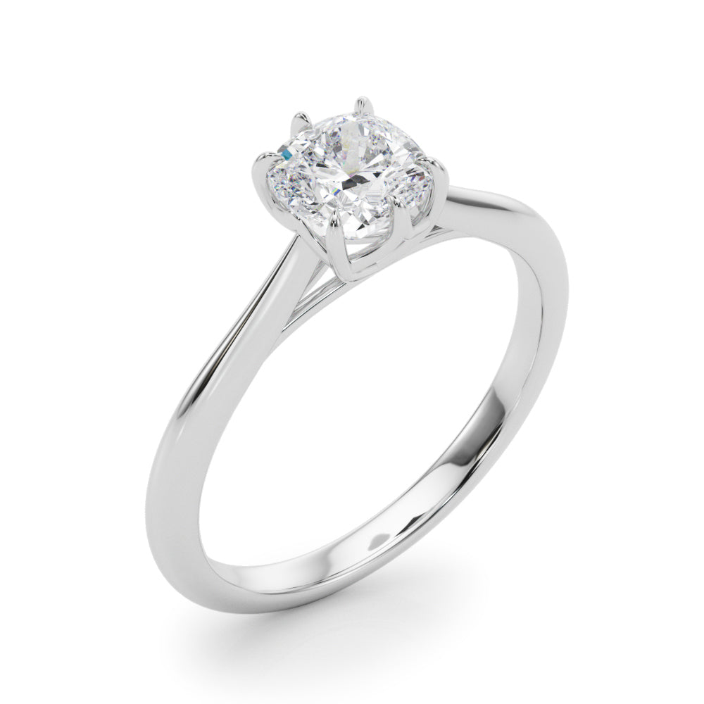 Statement Solitaire 3.8x3.8 Cushion Diamond Engagement Ring in 10K/14K gold and platinum with certified lab-grown or natural diamonds