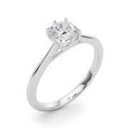 Statement Solitaire 3.8x3.8 Cushion Diamond Engagement Ring in 10K/14K gold and platinum with certified lab-grown or natural diamonds