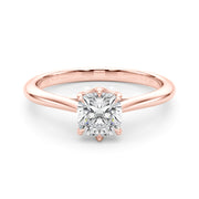 Statement Solitaire 3.8x3.8 Cushion Diamond Engagement Ring in 10K/14K gold and platinum with certified lab-grown or natural diamonds