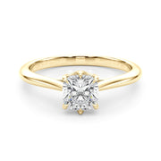 Statement Solitaire 3.8x3.8 Cushion Diamond Engagement Ring in 10K/14K gold and platinum with certified lab-grown or natural diamonds