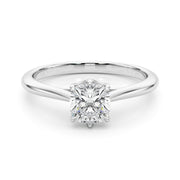 Statement Solitaire 3.8x3.8 Cushion Diamond Engagement Ring in 10K/14K gold and platinum with certified lab-grown or natural diamonds