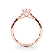 Statement Solitaire 3.8x3.8 Cushion Diamond Engagement Ring in 10K/14K gold and platinum with certified lab-grown or natural diamonds