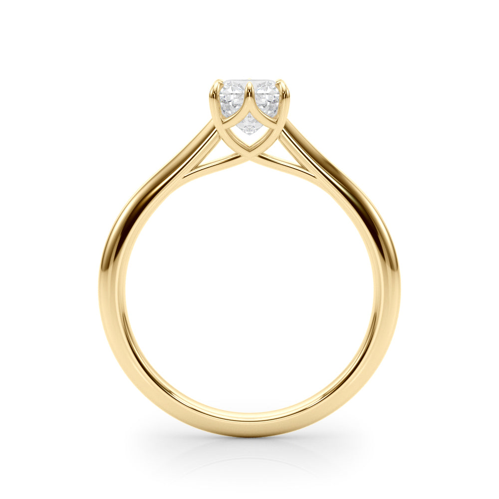 Statement Solitaire 3.8x3.8 Cushion Diamond Engagement Ring in 10K/14K gold and platinum with certified lab-grown or natural diamonds