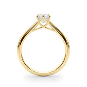Statement Solitaire 3.8x3.8 Cushion Diamond Engagement Ring in 10K/14K gold and platinum with certified lab-grown or natural diamonds