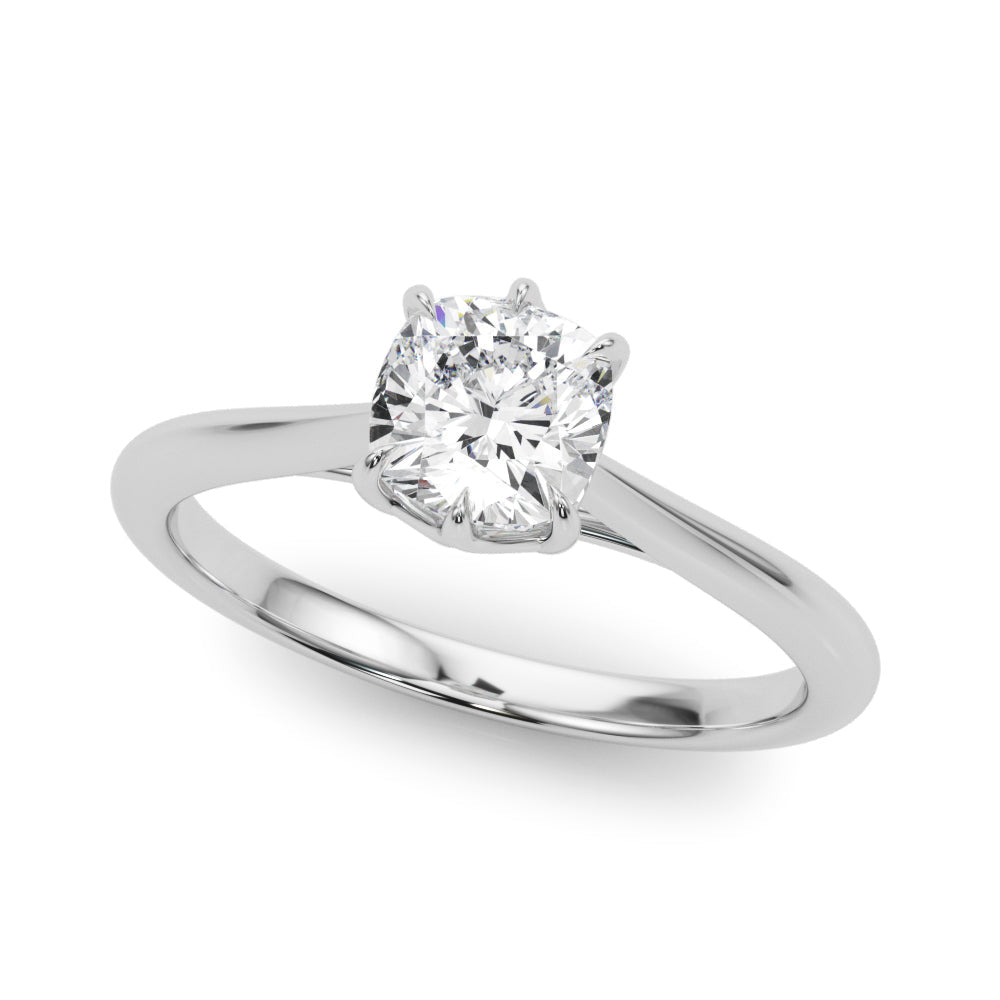 Statement Solitaire 3.8x3.8 Cushion Diamond Engagement Ring in 10K/14K gold and platinum with certified lab-grown or natural diamonds