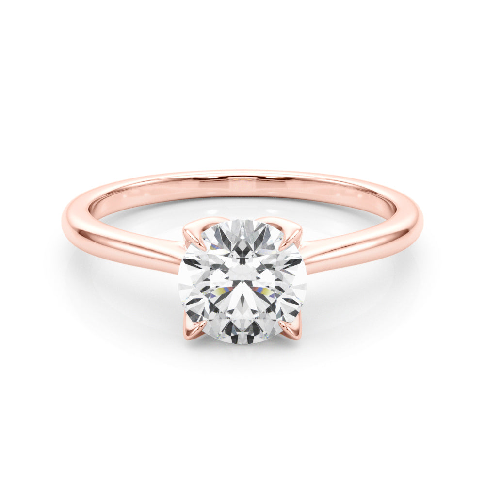 Lustrous Solitaire Engagment Ring Round Diamond Engagement Ring in 10K/14K gold and platinum with certified lab-grown or natural diamonds