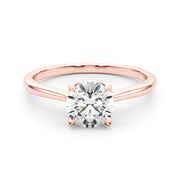 Lustrous Solitaire Engagment Ring Round Diamond Engagement Ring in 10K/14K gold and platinum with certified lab-grown or natural diamonds