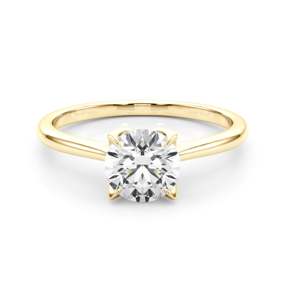 Lustrous Solitaire Engagment Ring Round Diamond Engagement Ring in 10K/14K gold and platinum with certified lab-grown or natural diamonds