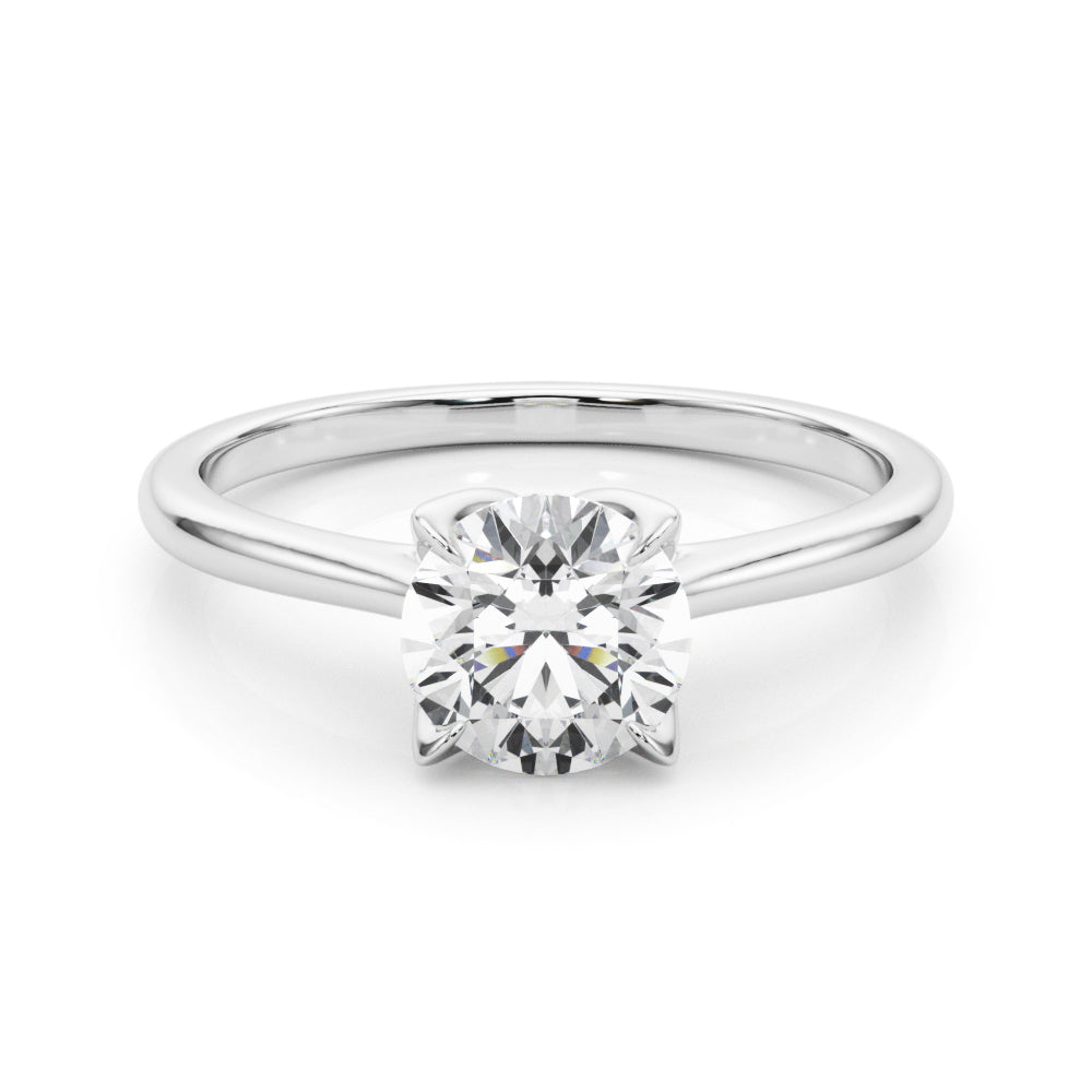 Lustrous Solitaire Engagment Ring Round Diamond Engagement Ring in 10K/14K gold and platinum with certified lab-grown or natural diamonds