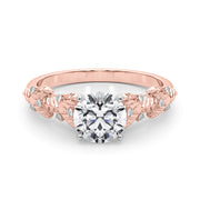 Artisan Engagment Ring With Peg Head Round Diamond Engagement Ring in 10K/14K gold and platinum with certified lab-grown or natural diamonds