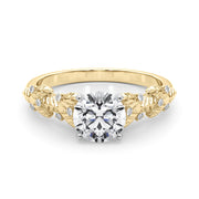 Artisan Engagment Ring With Peg Head Round Diamond Engagement Ring in 10K/14K gold and platinum with certified lab-grown or natural diamonds