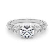 Artisan Engagment Ring With Peg Head Round Diamond Engagement Ring in 10K/14K gold and platinum with certified lab-grown or natural diamonds