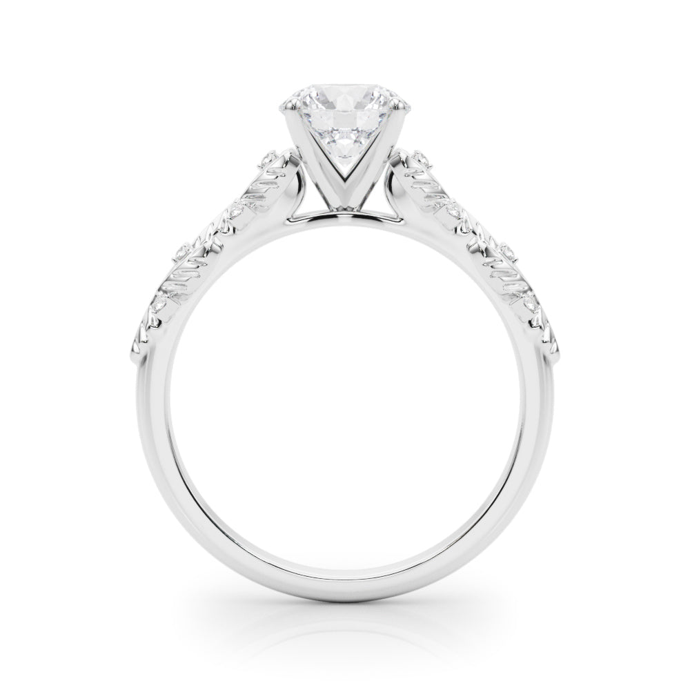 Artisan Engagment Ring With Peg Head Round Diamond Engagement Ring in 10K/14K gold and platinum with certified lab-grown or natural diamonds