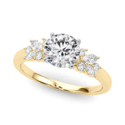Opulent Engagment Ring With Peg Head Round Diamond Engagement Ring in 10K/14K gold and platinum with certified lab-grown or natural diamonds