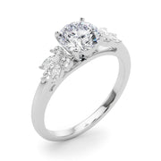 Opulent Engagment Ring With Peg Head Round Diamond Engagement Ring in 10K/14K gold and platinum with certified lab-grown or natural diamonds