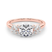 Opulent Engagment Ring With Peg Head Round Diamond Engagement Ring in 10K/14K gold and platinum with certified lab-grown or natural diamonds