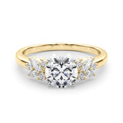Opulent Engagment Ring With Peg Head Round Diamond Engagement Ring in 10K/14K gold and platinum with certified lab-grown or natural diamonds