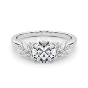 Opulent Engagment Ring With Peg Head Round Diamond Engagement Ring in 10K/14K gold and platinum with certified lab-grown or natural diamonds